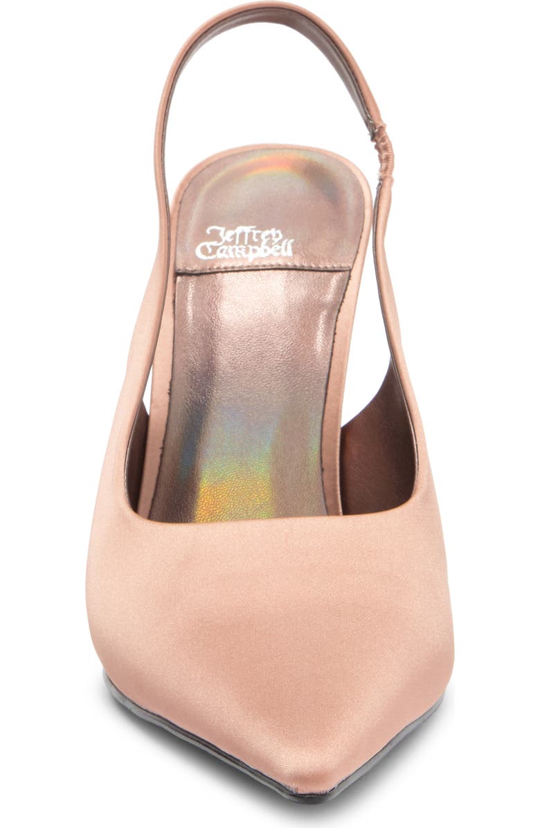 Jeffrey Campbell Surpass Slingback Pointed Toe Pump, Alternate, color, Brown Satin