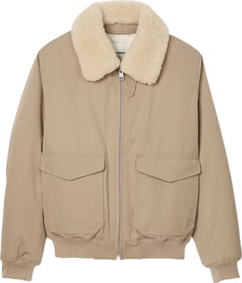 Shearling collar aviator jacket