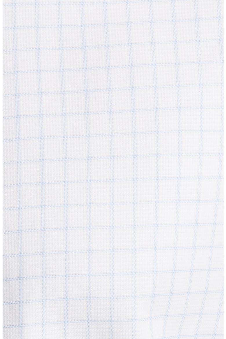 Non-Iron Clifton Weave Check Cutaway Slim Fit Shirt Double Cuff, Alternate, color, CORNFLOWER BLUE