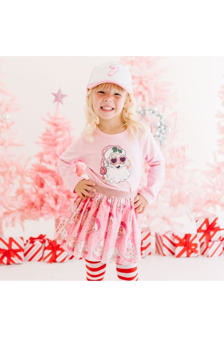 Retro Santa Christmas Tutu, Alternate, color, Pink