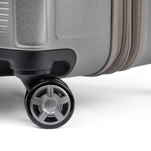 Travelpro Platinum Elite Hardside Expandable Checked- Medium 25-inch Spinner In Metallic Sand