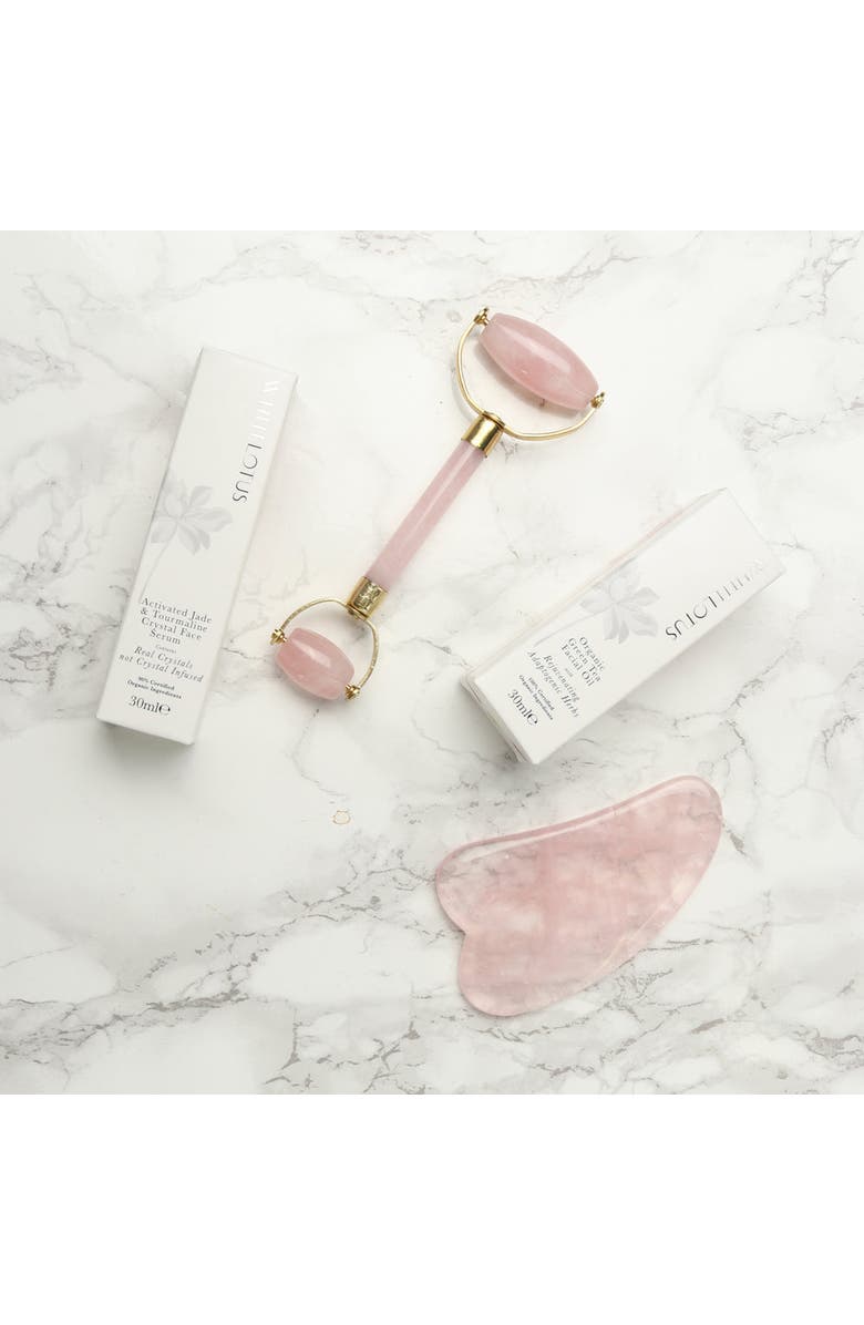 White Lotus Beauty Premium Rose Quartz Crystal Facial Set, Alternate, color, Pink