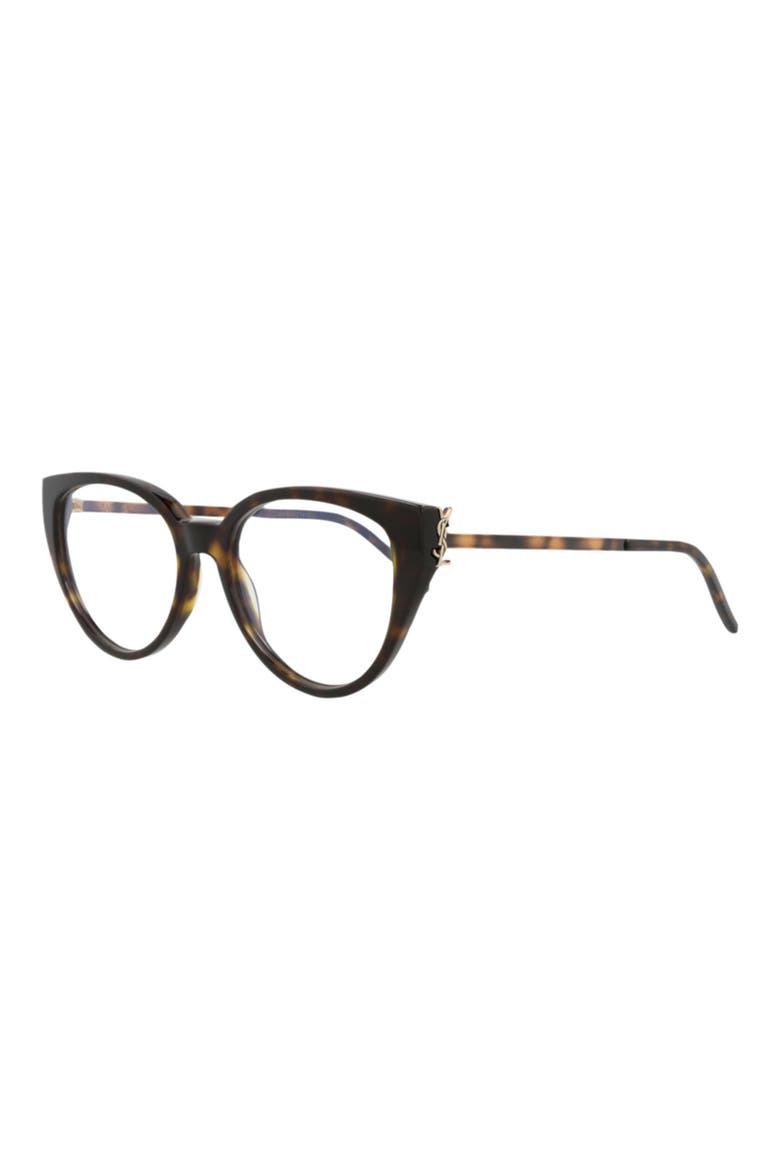 52mm Cat Eye Optical Frames, Alternate, color, HAVANA GOLD TRANSPARENT