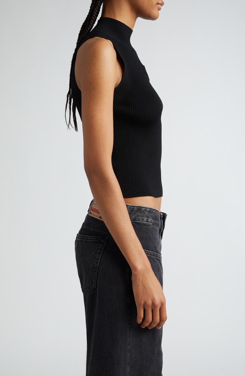 DIESEL<sup
®</sup
 Onervax Logo Embellished Cutout Sleeveless Rib Top, Alternate, color, 