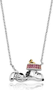 Crislu x Peanuts® Snoopy's Dog Dish Pendant Necklace