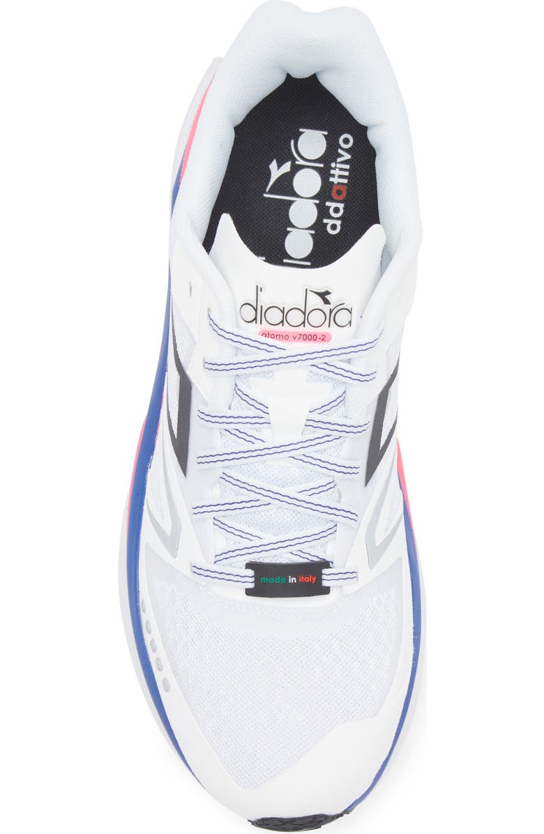 Diadora ATOMO V7000-2 Running Shoe, Alternate, color, White/ Surt The Web/ Pink Fluo