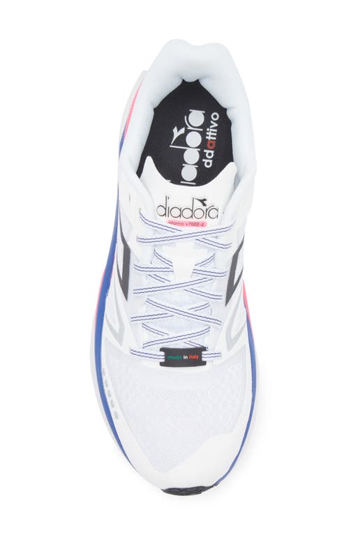 Diadora Atomo V7000-2 Running Shoe In White/surt The Web/pink Fluo