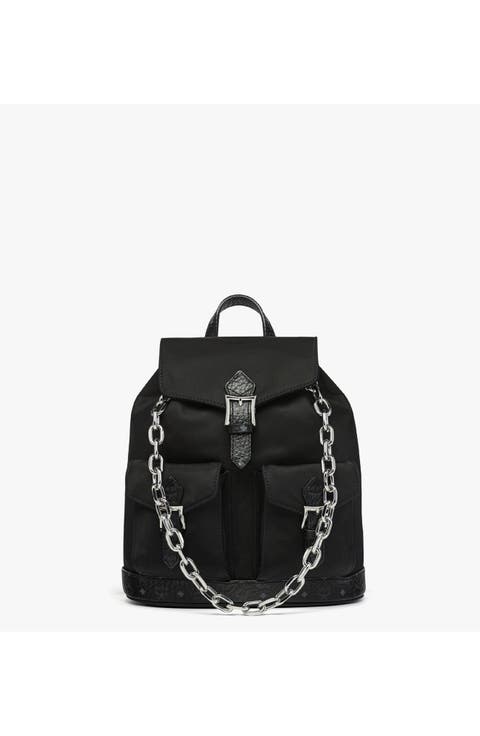 Mini Aren Drawstring Backpack in ECONYL and Leather