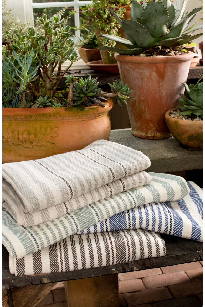 Rugby Stripe Woven Cotton Throw, Alternate, color, CHARCOAL