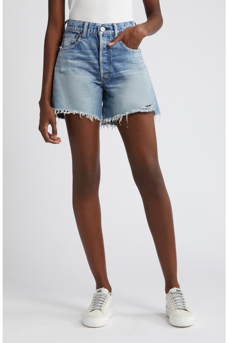 MV Graterford Cutoff Denim Shorts, Main, color, BLUE