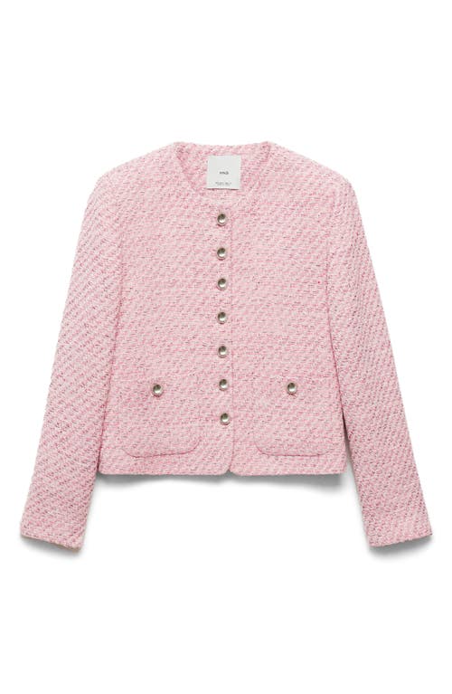 Mango Tweed Jacket In Pink