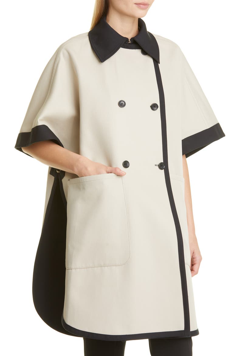 Women's Water Resistant Cotton Cape Coat, Alternate, color, 015 BLACK