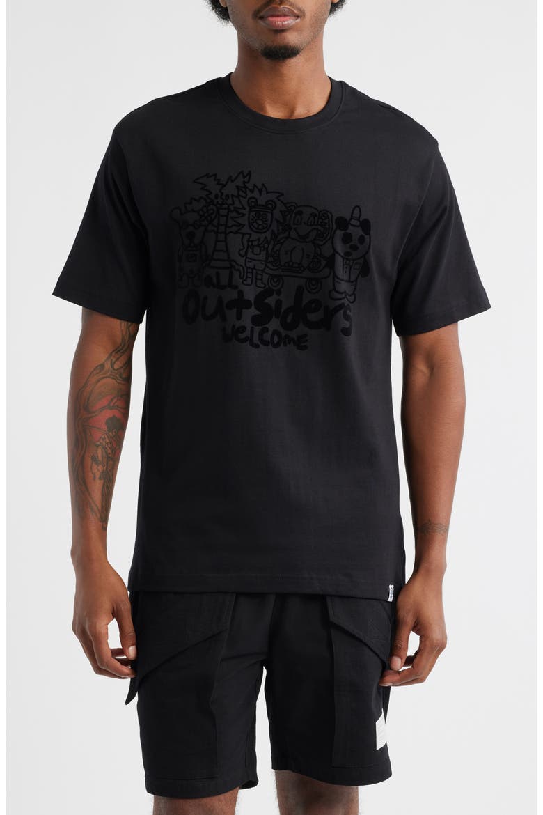 Outsiders Welcome Graphic T-Shirt, Main, color, BLACK