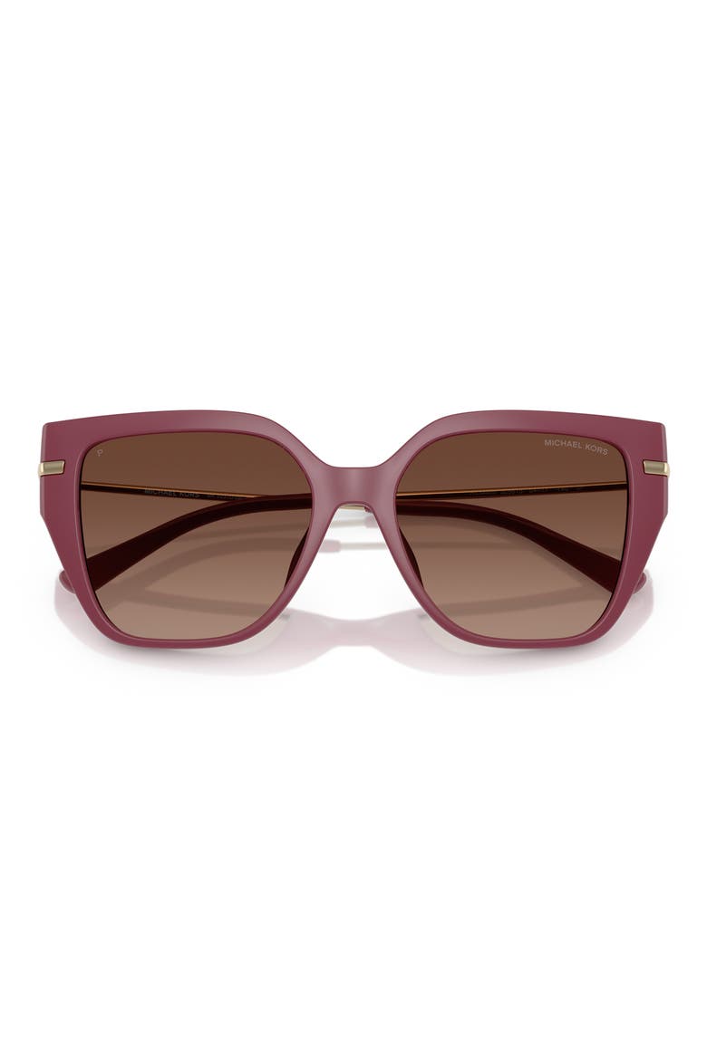 54mm Gradient Polarized Square Sunglasses, Alternate, color, BROWN GRAD