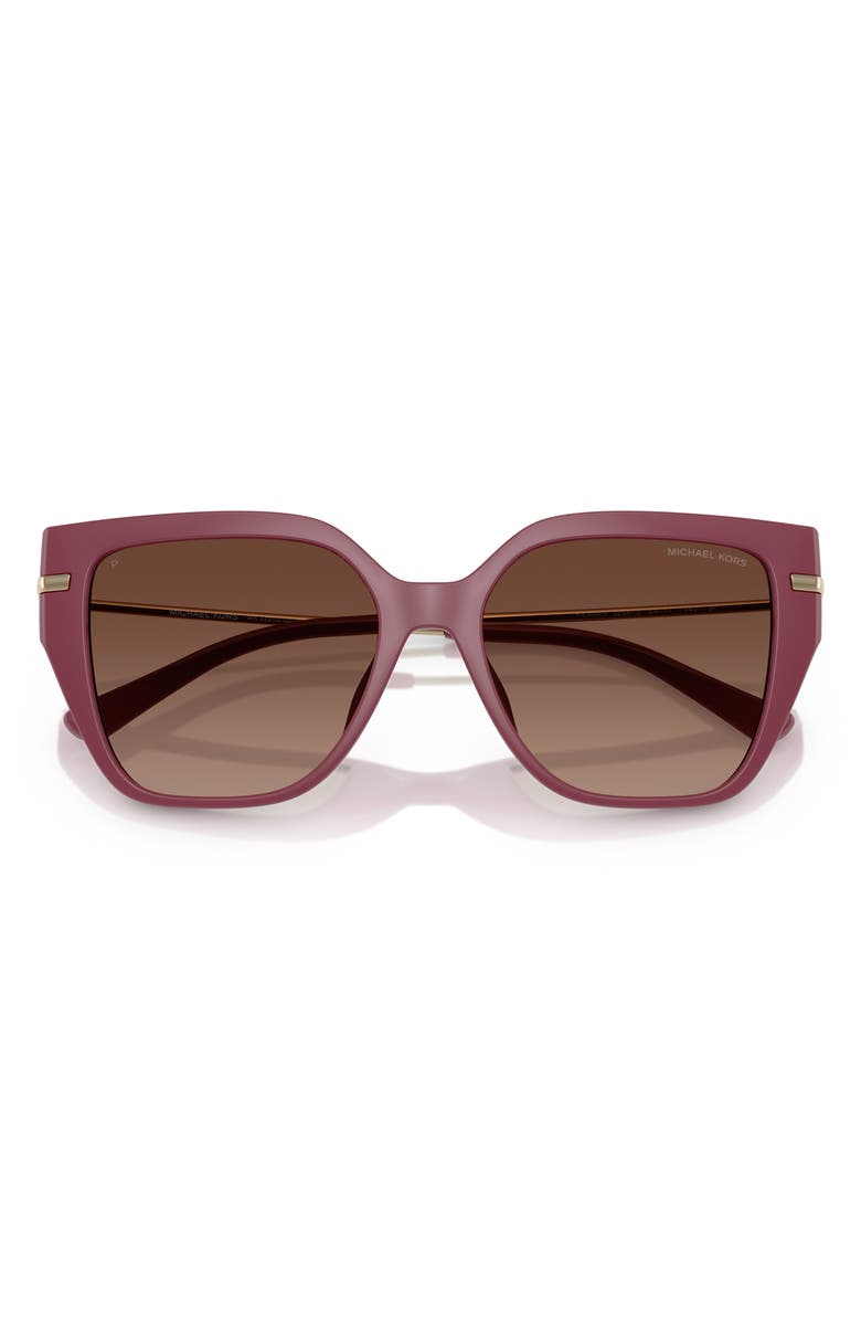 Michael Kors 54mm Gradient Polarized Square Sunglasses, Alternate, color, Brown Grad