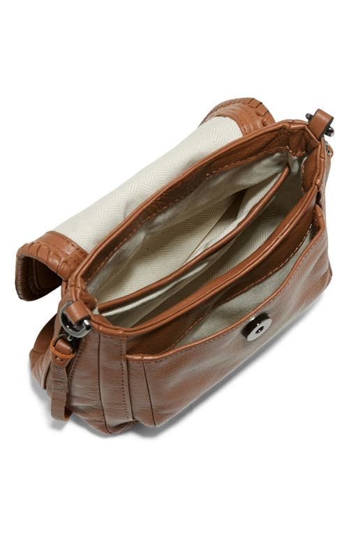 Aimee All For Love Leather Mini Crossbody Bag In Brown