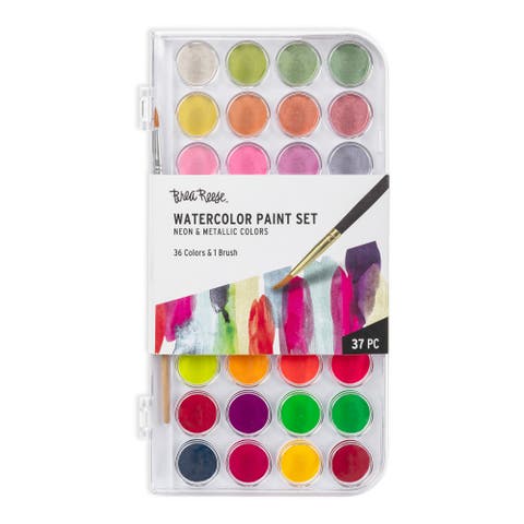Neon & Metallic Watercolor Set 36 Colors