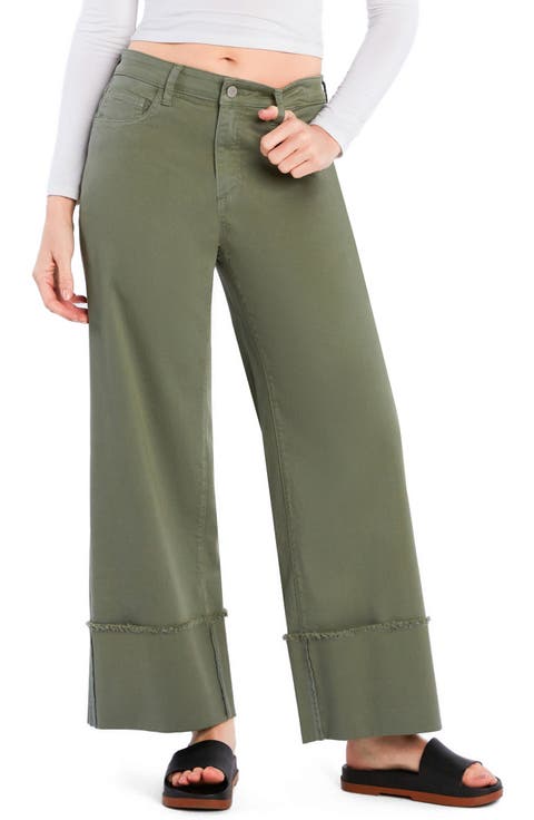 Issy Cuffed Ankle Wide Leg Jeans