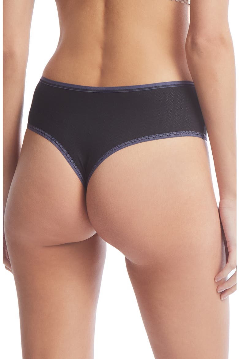 Movecalm High Waist Thong, Alternate, color, BLACK/ GRANITE