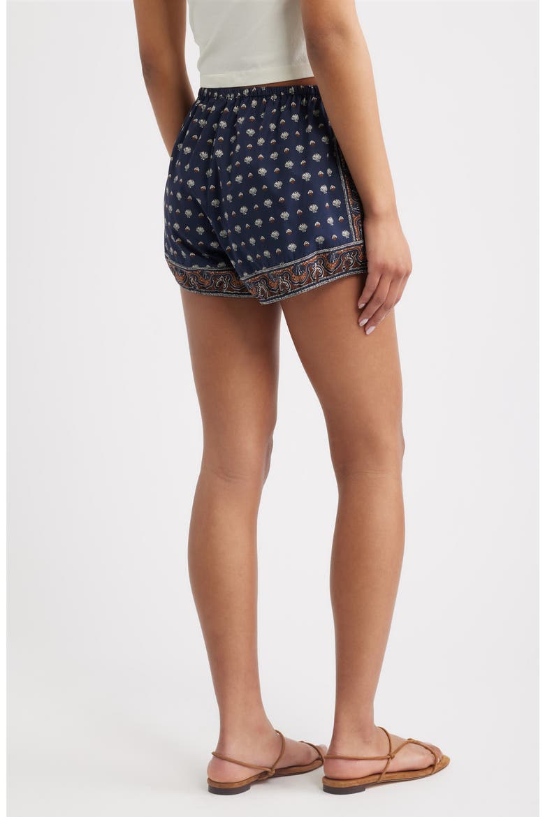 Vienna Print Cotton Shorts, Alternate, color, BLEU FOULARD DE LA MER