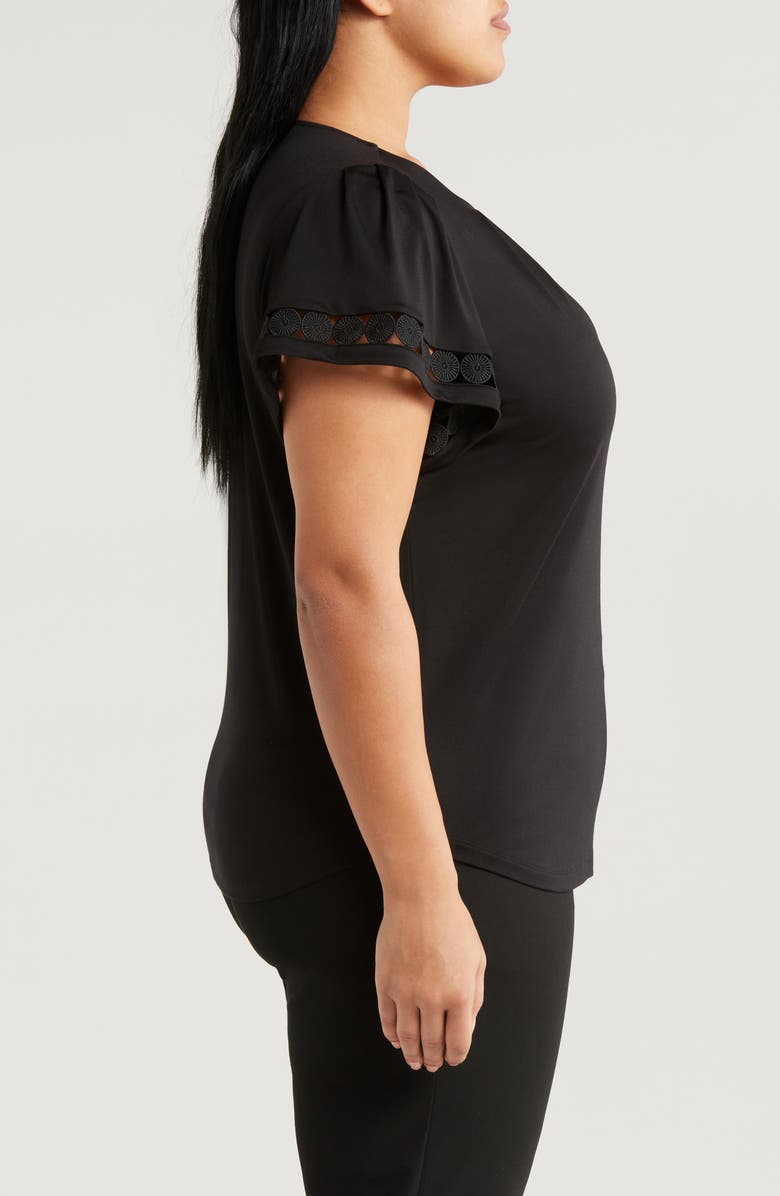 Anne Klein Harmony Pleat Neck Embellished Top, Alternate, color, 