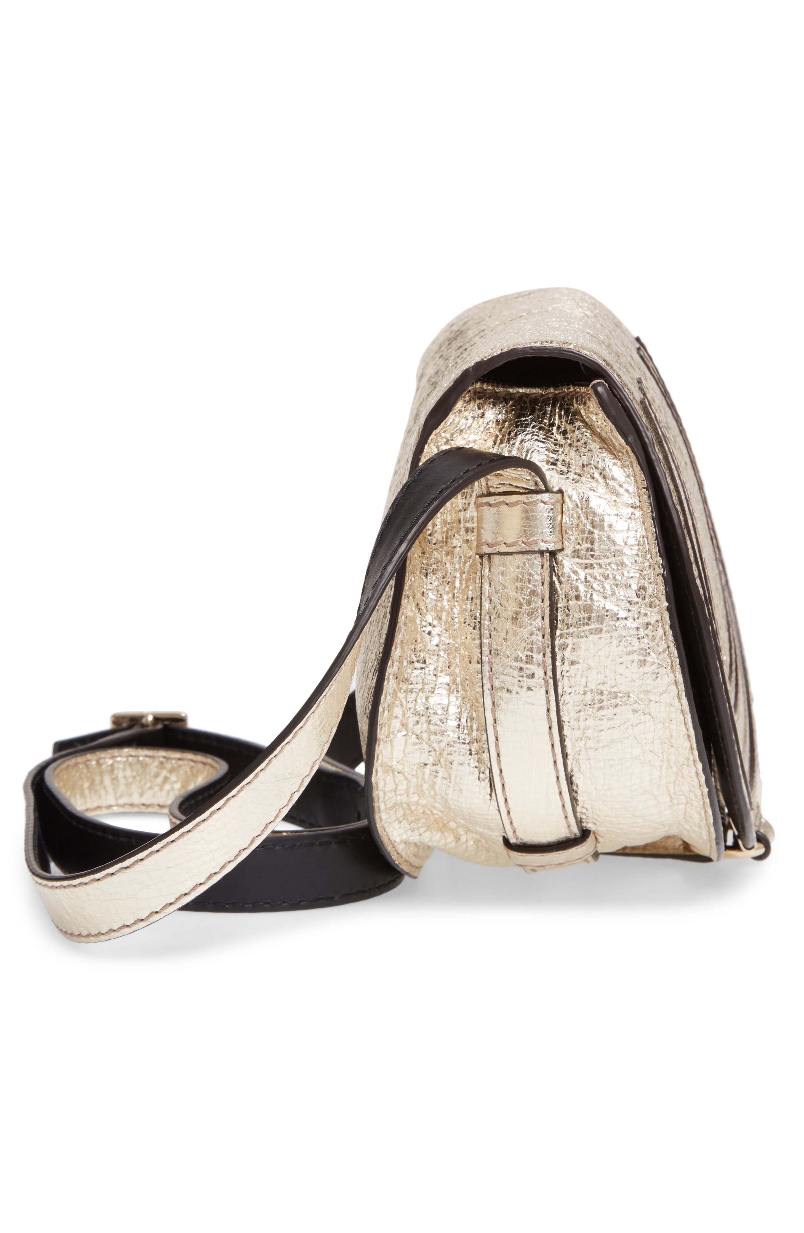 Chloé Mini Marcie Metallic Leather Crossbody Bag, Alternate, color, 