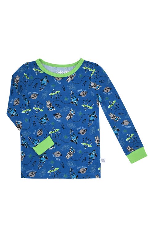 Sleep On It Fitted Two-piece Pajamas & Socks Set In Blue