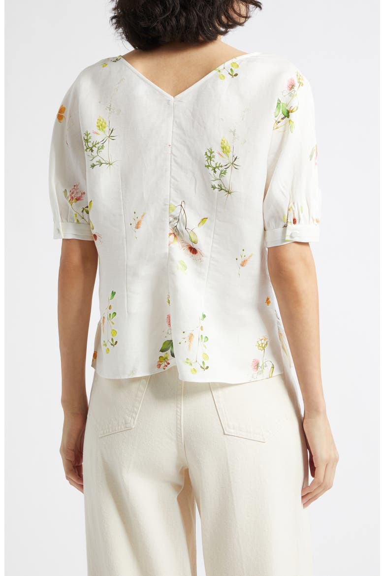 Quinny Floral Linen Blend Top, Alternate, color, IVORY