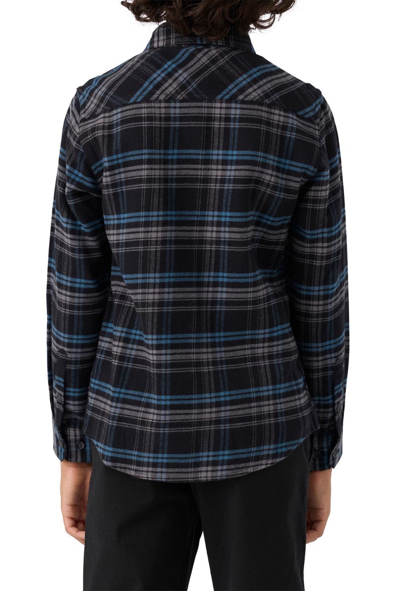 Kids' Redmond Plaid Flannel Button-Up Shirt, Alternate, color, BLACK