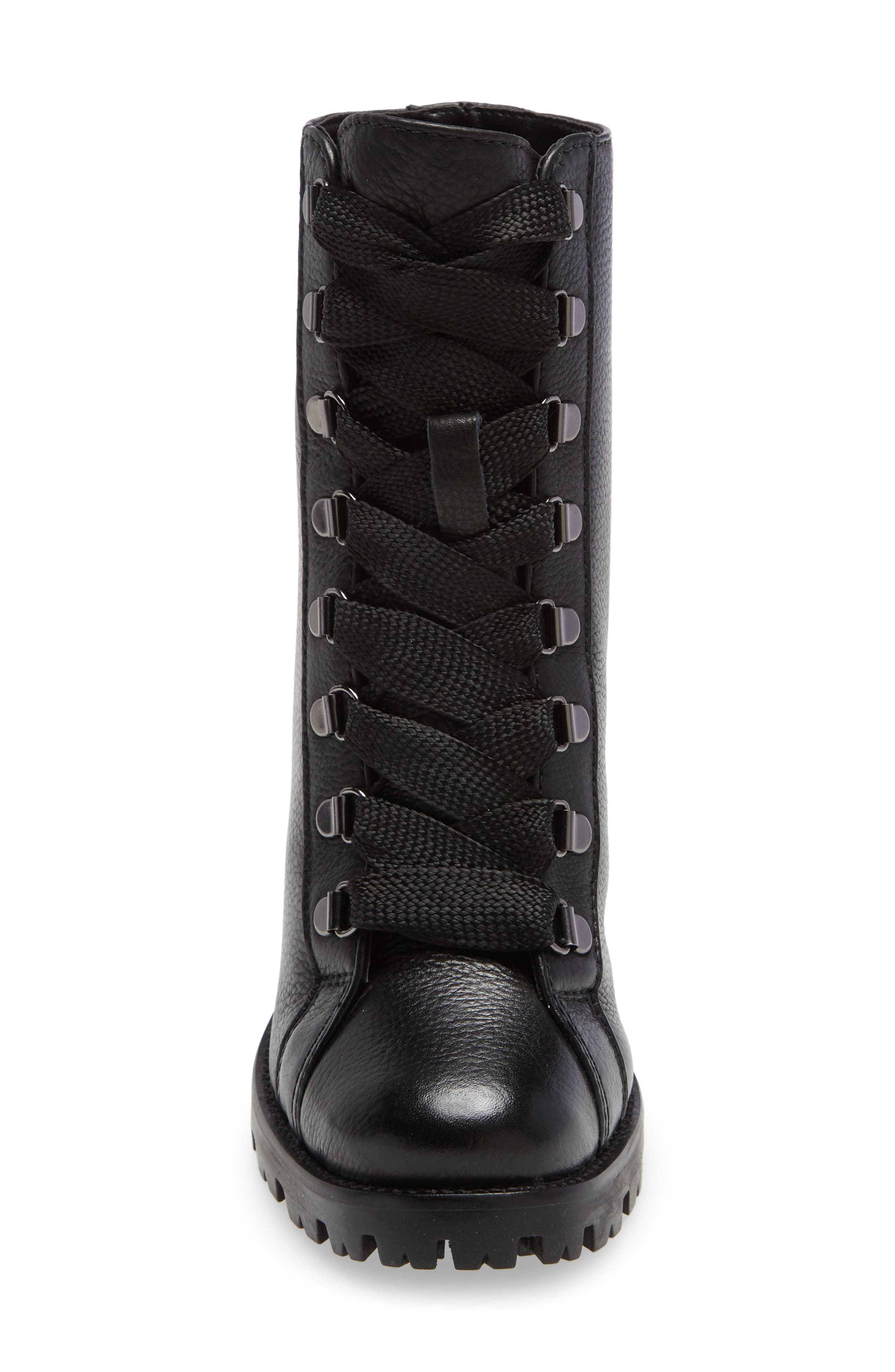 Zhara Lace-Up Boot, Alternate, color, BLACK LEATHER