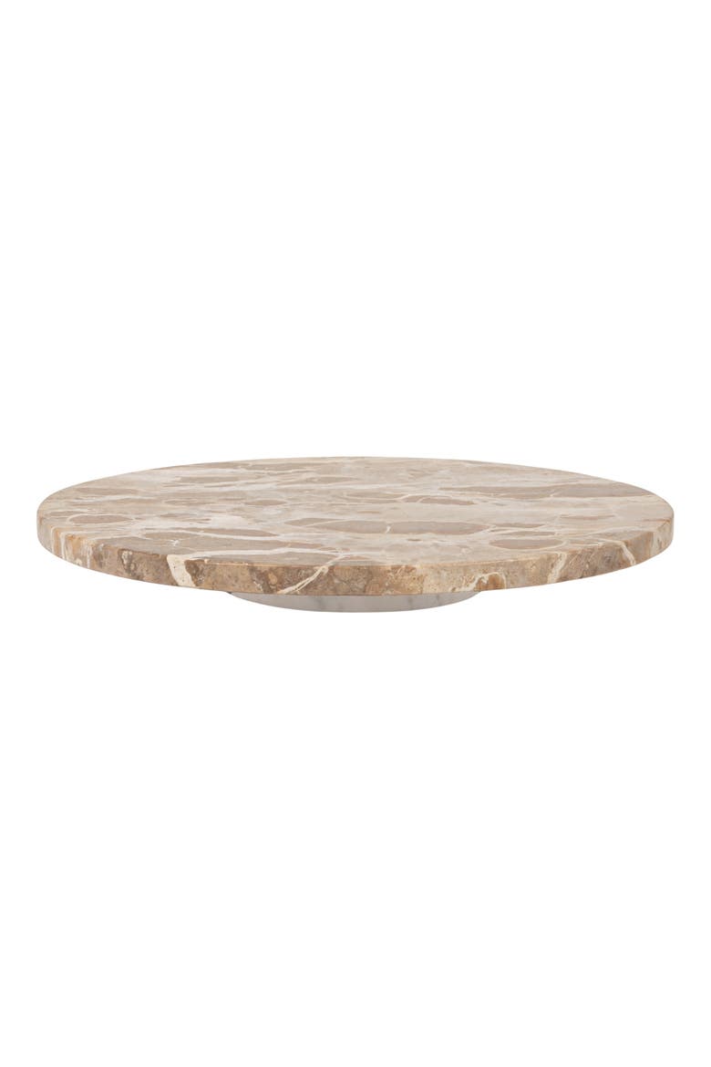 Scandinavian Round Marble Lazy Susan, Main, color, White