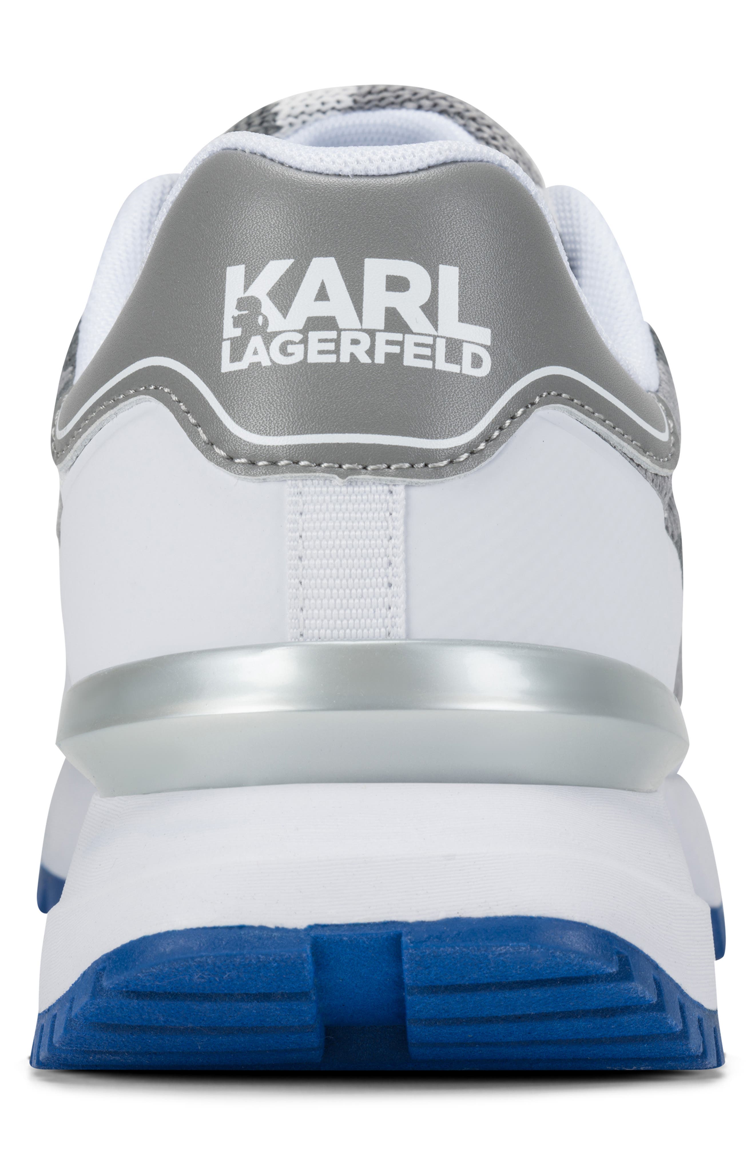 KARL LAGERFELD PARIS Calixte Mixed Media Sneaker, Alternate, color, White