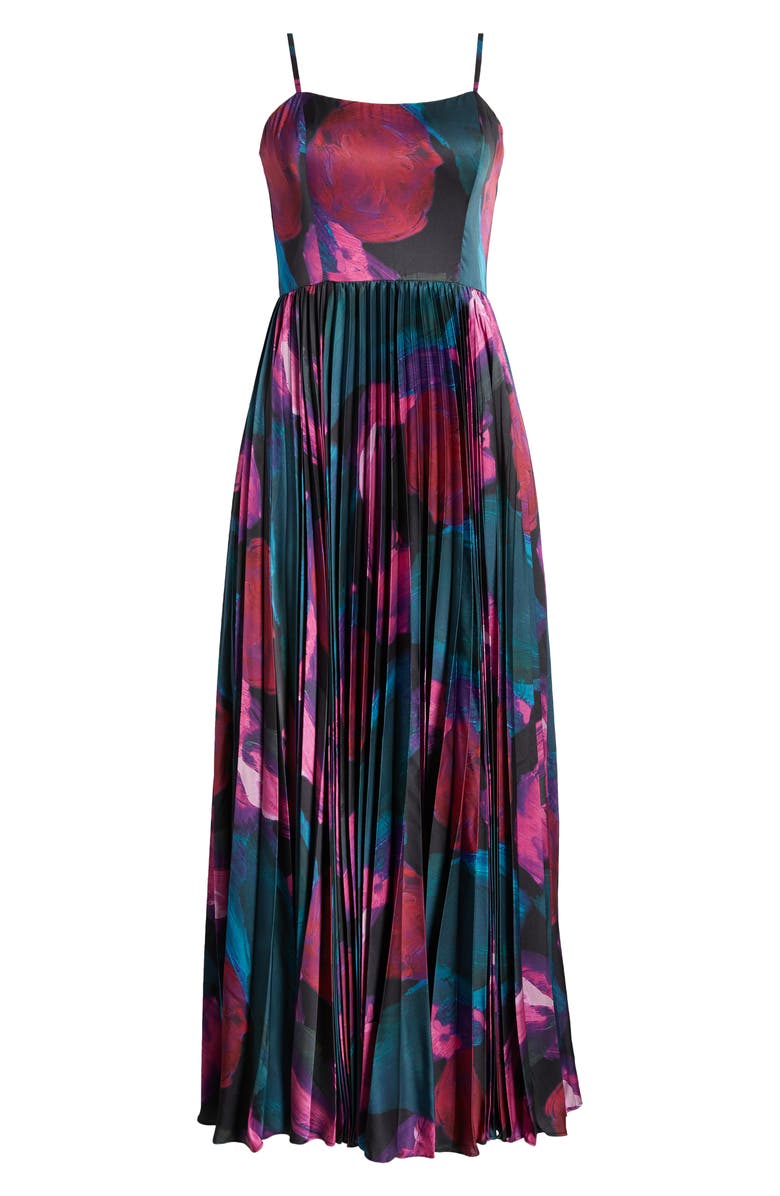 Hutch Floral Print Pleat A-Line Dress, Alternate, color, 