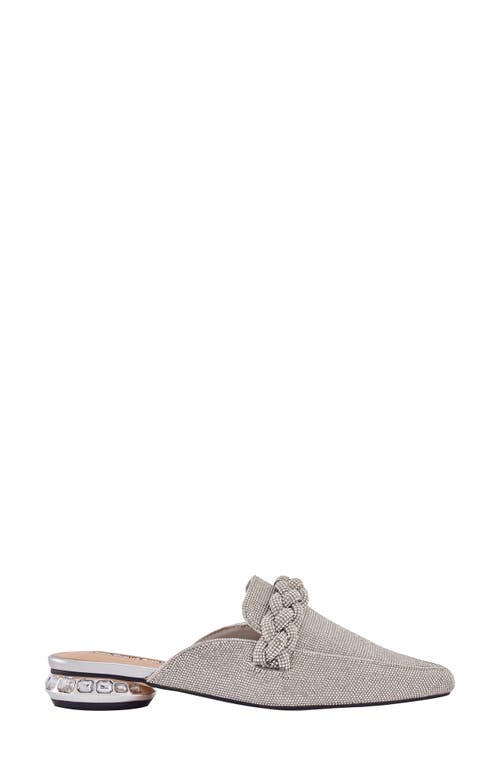 Lady Couture Micro Rhinestone Loafer Mule In Silver