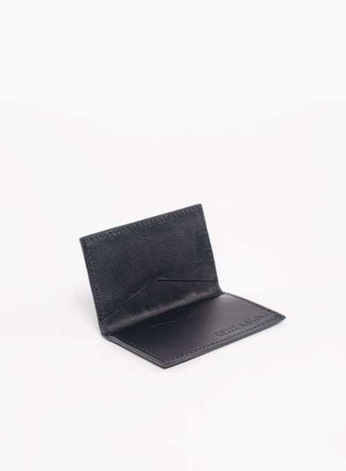 Deux Mains Woven Card Holder In Black