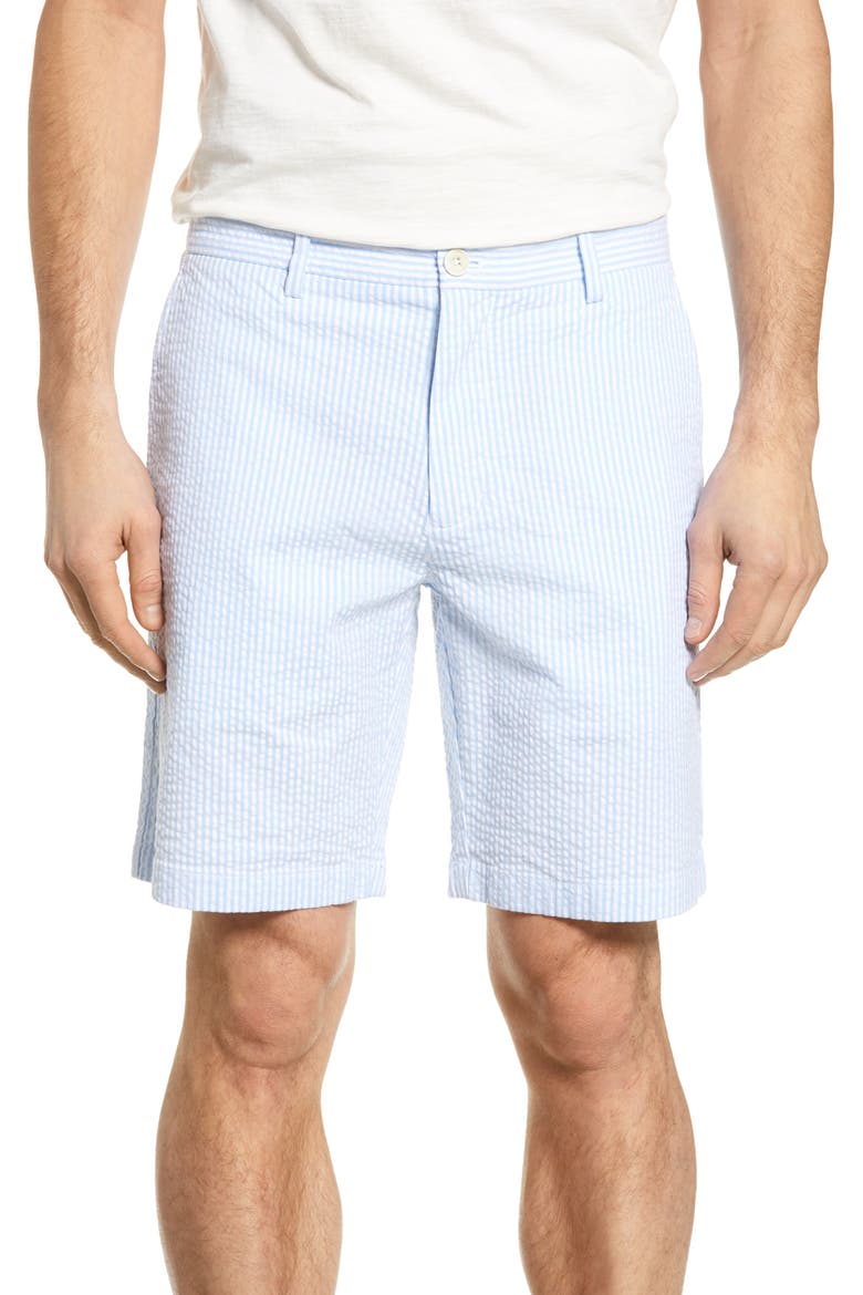 Stretch Seersucker Shorts, Main, color, OCEAN BREEZE
