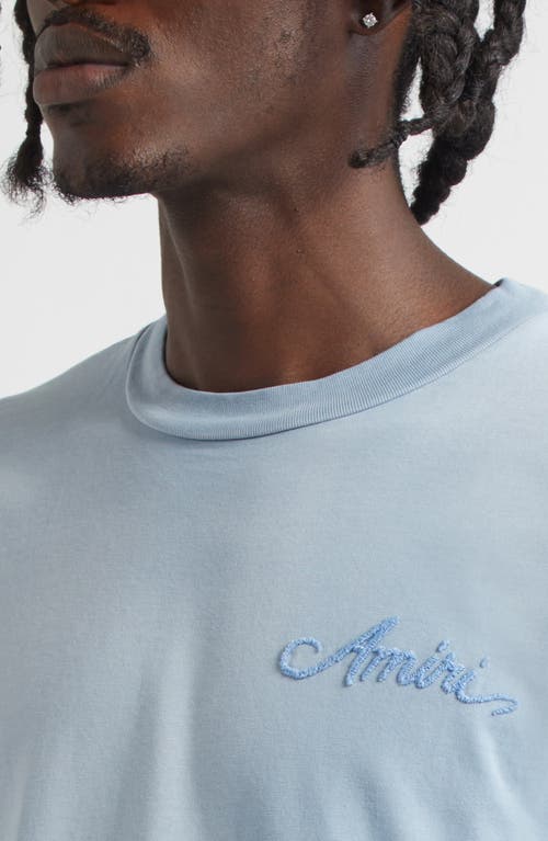 Amiri Bleached Bandana Patch T-shirt In Blue