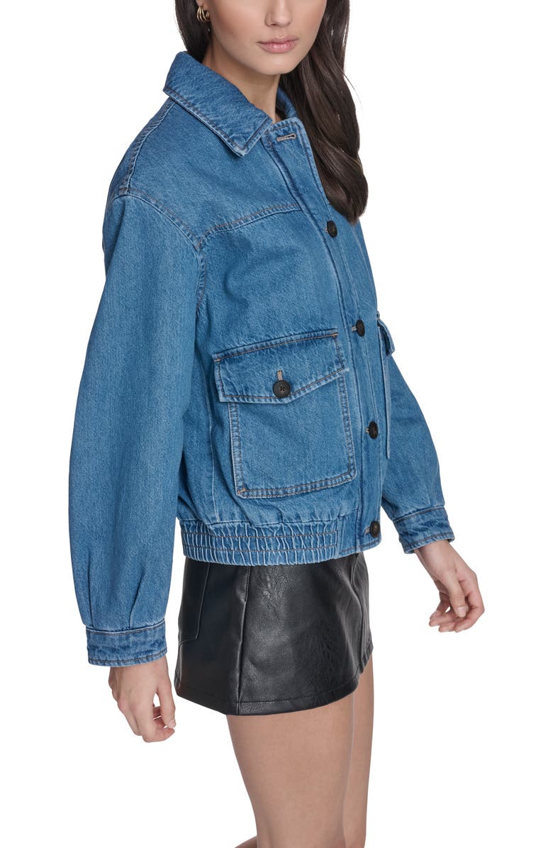 Levi's Laydown Denim Utility Jacket, Alternate, color, Medium Wash Denim