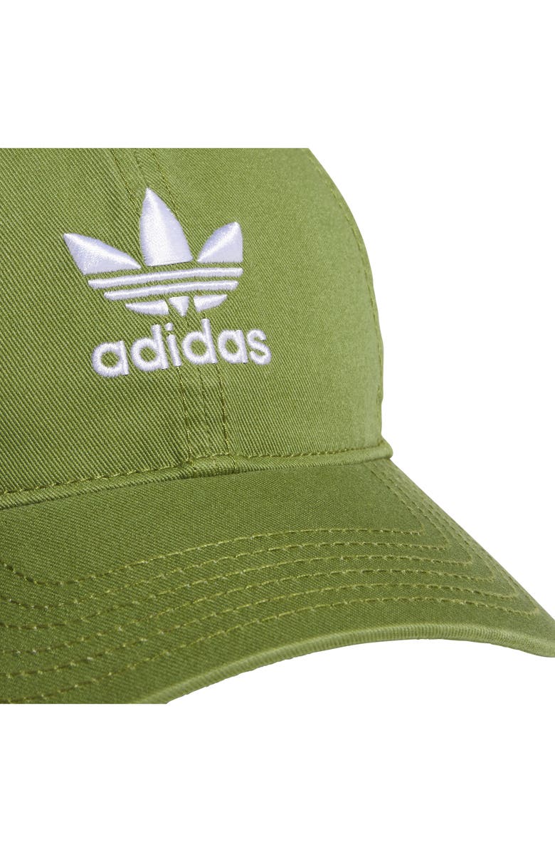 adidas Originals Relaxed Cotton Baseball Cap, Alternate, color, Tech Olive/ White