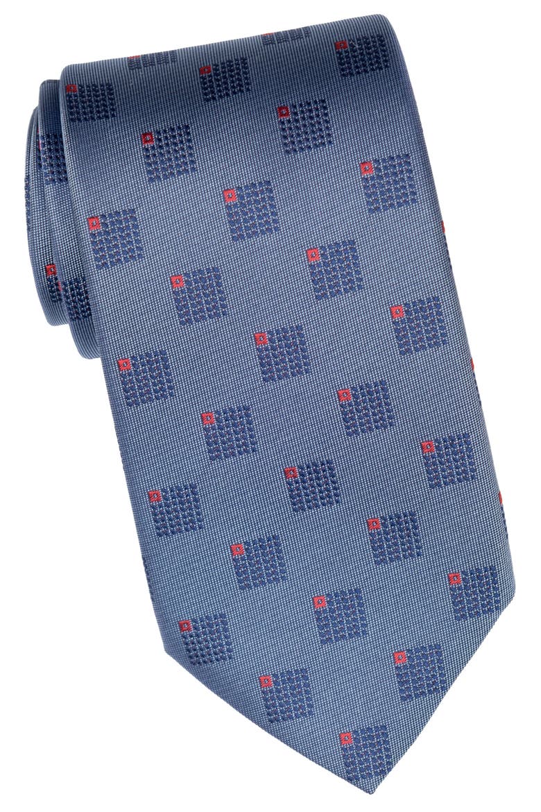 Siena - Silk Jacquard Tie for Men, Alternate, color, French Blue