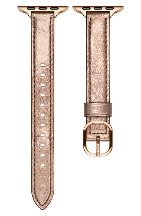 Carmen Skinny Metallic Leather Apple Watch® Watchband