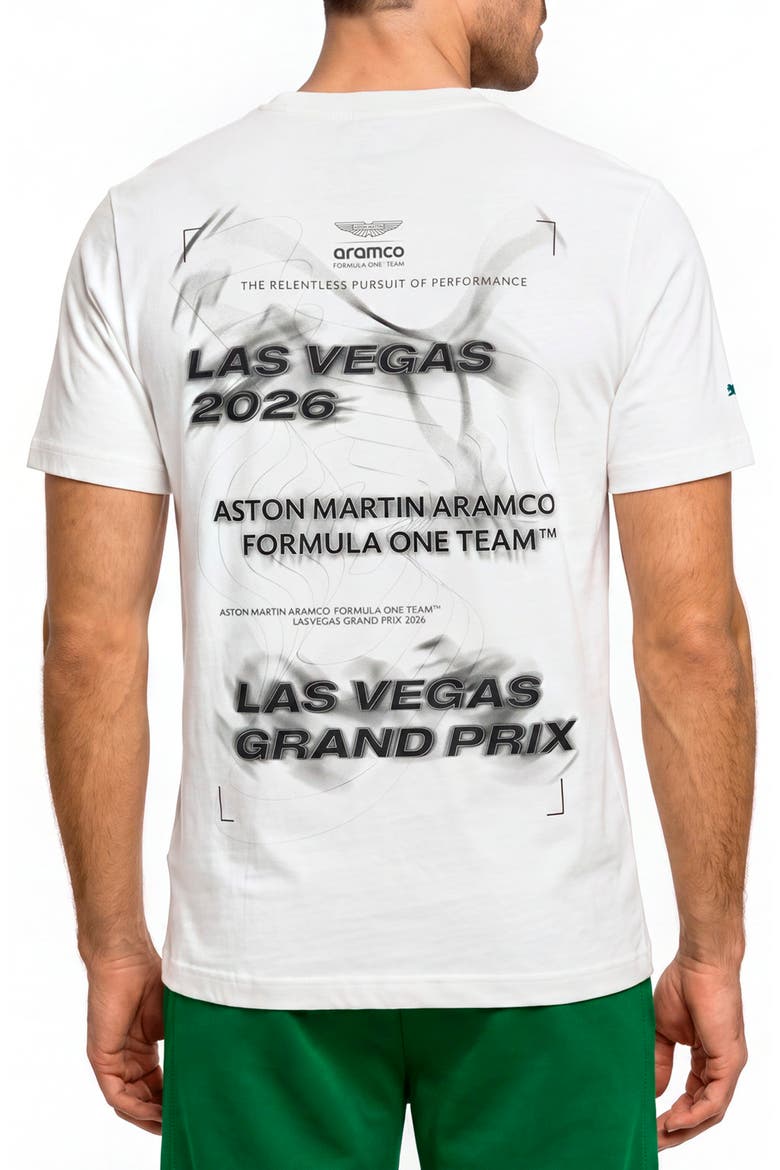 AMF1 Las Vegas Grand Prix Cotton Graphic T-Shirt, Alternate, color, PUMA WHITE