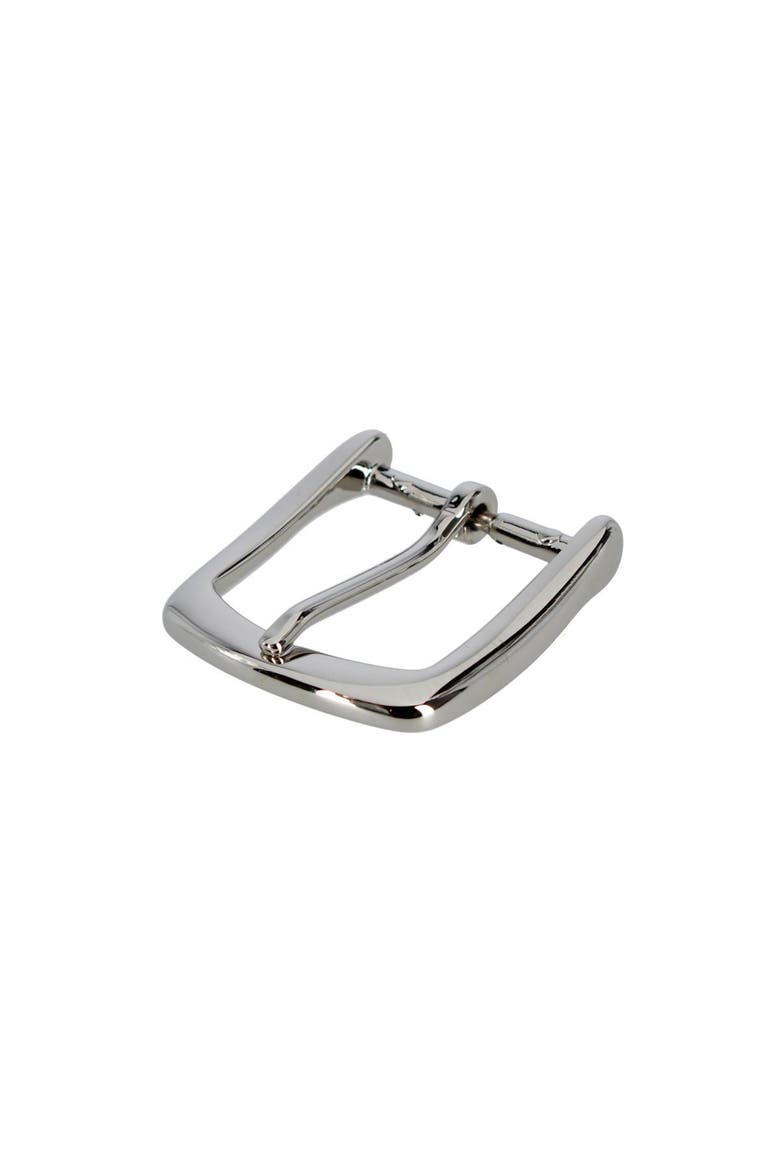 35mm Italian Solid Brass Rounded Edged Harness Belt Buckle, Alternate, color, Shiny Nickel