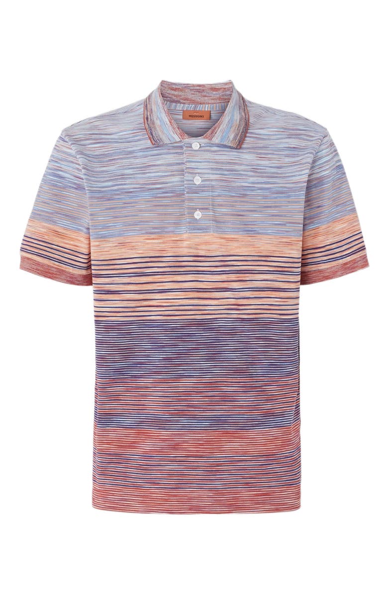 Missoni Polo Shirt In Shaded Slub Cotton Piqué, Alternate, color, 