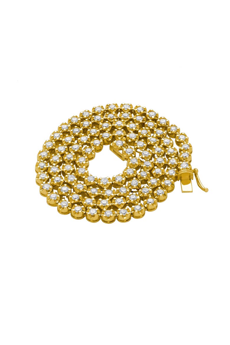 LMJ 14K Yellow Gold Diamond Tennis Chain - 5.94 Carats, Alternate, color, 14K Yellow Gold