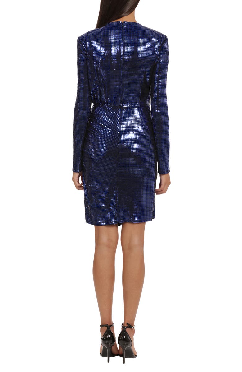 DONNA MORGAN FOR MAGGY Ruched Sequin Long Sleeve Cocktail Dress, Alternate, color,