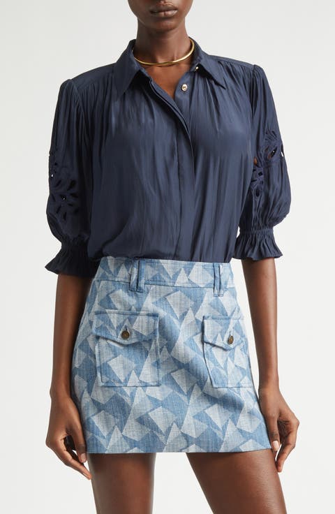 Illyria Floral Cutout Woven Shirt
