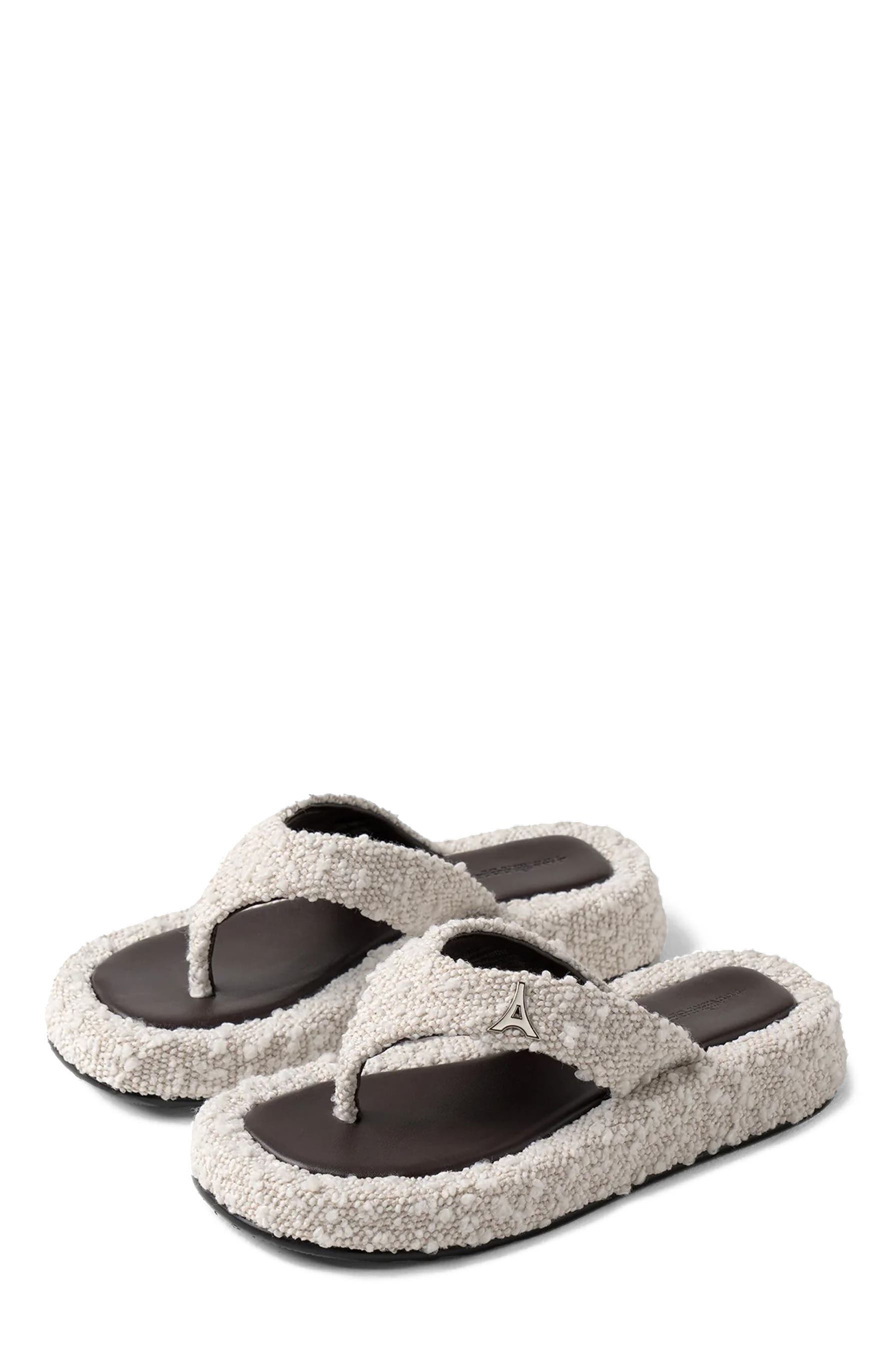 Rosalie Boucle Flatform Sandals, Main, color, Off White/Brown