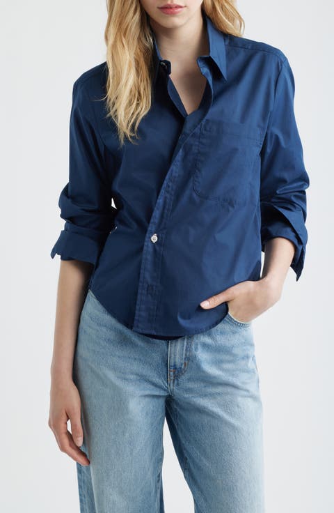 Relaxed Button-Up Wrap Shirt