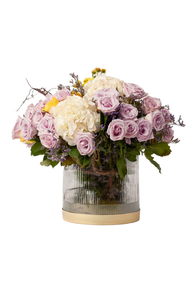 Fluted Glass Vase, Alternate, color, Clear